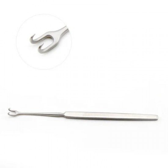 Freer Skin Hooks Double Prongs 2.5mm, 6" Sharp