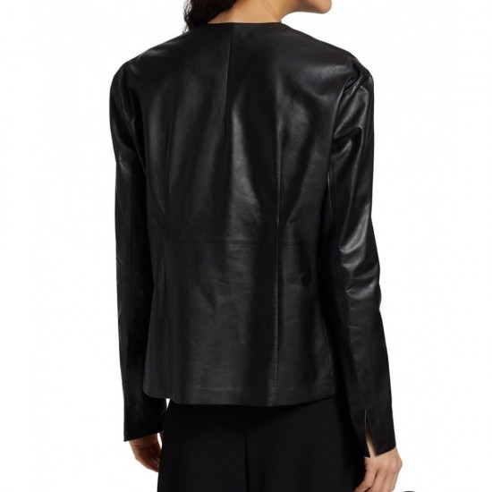 buffalo black Leather biker Jacket